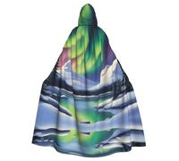 YYHWHJDE Gorgeous Northern Lights Prints Halloween Adult Hooded Cloak for Parties and Costumes