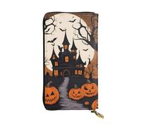 YYHWHJDE Gothic Happy Halloween Picture Quality Leather Long Clutch Wallet Designed for Fashion Girls and Women Stylish 7.48 x 4.13 in