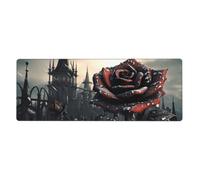 YYHWHJDE Gothic Rose Pattern Extra Large Mouse Pad, Computer Office Anti Slip Gaming Keyboard Thickened Version 12x31.5in