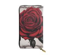 YYHWHJDE Gothic Rose Printed Quality Leather Long Clutch Wallet Designed for Fashion Girls and Women Stylish 7.48 x 4.13 in
