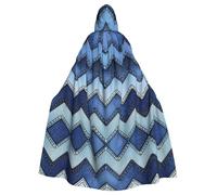 YYHWHJDE Gradient Blue Denim Prints Hooded Cloak - Long Cosplay Throw for Halloween & Costume Parties