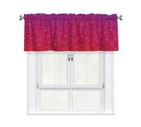 YYHWHJDE Gradient Sequin Sparkle Prints Tier Curtains 54x18 Inch - Peach Skin Polyester Window Coverings for Kitchen, Bathroom & Laundry Room