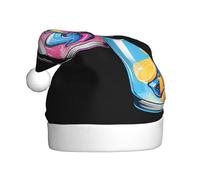 YYHWHJDE Graffiti Drinks Pattern Christmas Hat for Adult Soft and Fluffy, Ideal for Long-Term Use