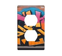 YYHWHJDE Graffiti Hip Hop Pattern Double Socket Wall Panel Decorative for Residential and Commercial Areas 4.5x2.76in