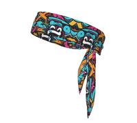 YYHWHJDE Graffiti Skateboard Pattern Sports Double-Sided Headscarf Quick Drying, Moisture Wicking for Women, Girls, and Men