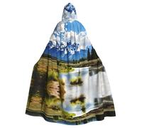 YYHWHJDE grand teton national park Picture Halloween Adult Hooded Cloak for Role-Playing, Costumes, and Theme Parties