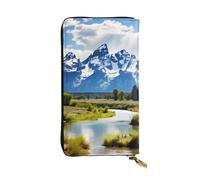 YYHWHJDE Grand Teton National Park Printing Quality Leather Long Clutch Wallet Designed for Fashion Girls and Women Stylish 7.48 x 4.13 in