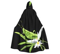 YYHWHJDE Grasshopper on flower Picture Halloween Adult Hooded Cloak for Role-Playing, Costumes, and Theme Parties