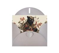 YYHWHJDE Gray Greeting Card A Bumper Crop Of Panthers Pattern Perfect for Valentine's Day, Wedding Anniversary & Party Invitations