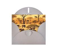 YYHWHJDE Gray Greeting Card African grassland animals Prints for Christmas, Children's Birthday, Valentine's Day, and Party Invitation