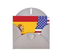 YYHWHJDE Gray Greeting Card American Spain Flag Prints for Christmas, Children's Birthday, Valentine's Day, and Party Invitation