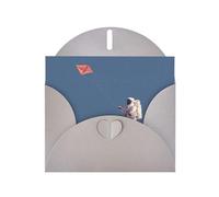 YYHWHJDE Gray Greeting Card Astronaut flying a kite Pattern for Festive Birthday Party Invitation