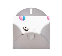 YYHWHJDE Gray Greeting Card Bichon Chasing Balloons Picture for Festive Birthday Party Invitation