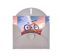 YYHWHJDE Gray Greeting Card Bicycles on the hill Pattern for Christmas, Children's Birthday, Valentine's Day, and Party Invitation