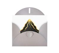 YYHWHJDE Gray Greeting Card Black and gold volcano Pattern for Festive Birthday Party Invitation