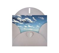YYHWHJDE Gray Greeting Card Blue sky and white clouds Prints for Christmas, Children's Birthday, Valentine's Day, and Party Invitation