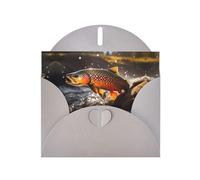 YYHWHJDE Gray Greeting Card Brook Trout Fly Fishing Pattern for Christmas, Children's Birthday, Valentine's Day, and Party Invitation