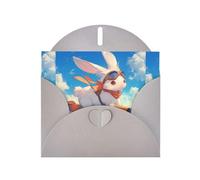 YYHWHJDE Gray Greeting Card Bunny flying a plane Pattern for Festive Birthday Party Invitation