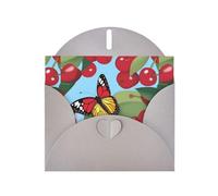 YYHWHJDE Gray Greeting Card Butterfly On Cherry Pattern Perfect for Valentine's Day, Wedding Anniversary & Party Invitations