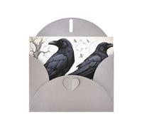 YYHWHJDE Gray Greeting Card Cartoon black Ravens Prints for Christmas, Children's Birthday, Valentine's Day, and Party Invitation