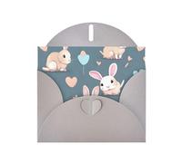 YYHWHJDE Gray Greeting Card Cartoon cute bunny Prints for Christmas, Children's Birthday, Valentine's Day, and Party Invitation
