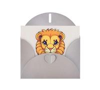YYHWHJDE Gray Greeting Card Cartoon cute little lion Pattern for Festive Birthday Party Invitation