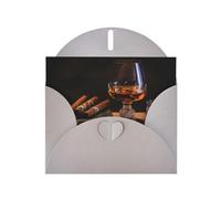 YYHWHJDE Gray Greeting Card cigar and whiskey Prints for Christmas, Children's Birthday, Valentine's Day, and Party Invitation