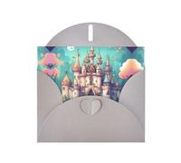 YYHWHJDE Gray Greeting Card Classical castle Pattern for Festive Birthday Party Invitation