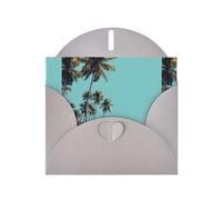 YYHWHJDE Gray Greeting Card Coconut Trees By The Sea Pattern Perfect for Valentine's Day, Wedding Anniversary & Party Invitations