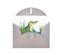 YYHWHJDE Gray Greeting Card Crocodile lurking in the reeds Pattern for Festive Birthday Party Invitation
