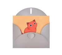 YYHWHJDE Gray Greeting Card Cute Kitten Pattern Perfect for Valentine's Day, Wedding Anniversary & Party Invitations