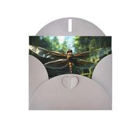 YYHWHJDE Gray Greeting Card Dragonfly Flying Pattern Perfect for Valentine's Day, Wedding Anniversary & Party Invitations