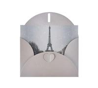 YYHWHJDE Gray Greeting Card Eiffel Tower On A Snowy Day Pattern Perfect for Valentine's Day, Wedding Anniversary & Party Invitations