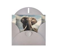 YYHWHJDE Gray Greeting Card Elephant pulling a small tree Pattern for Christmas, Children's Birthday, Valentine's Day, and Party Invitation