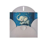 YYHWHJDE Gray Greeting Card Elephant Sky Park Pattern Perfect for Valentine's Day, Wedding Anniversary & Party Invitations