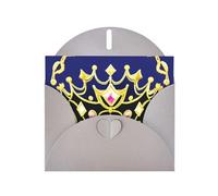 YYHWHJDE Gray Greeting Card Fantasy Tiara Prints for Christmas, Children's Birthday, Valentine's Day, and Party Invitation