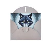 YYHWHJDE Gray Greeting Card Fierce wolf head Prints for Christmas, Children's Birthday, Valentine's Day, and Party Invitation