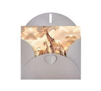 YYHWHJDE Gray Greeting Card Giraffe mother and child Pattern for Christmas, Children's Birthday, Valentine's Day, and Party Invitation