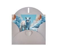 YYHWHJDE Gray Greeting Card Glacier Blue Fox Track Pattern for Christmas, Children's Birthday, Valentine's Day, and Party Invitation