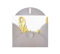 YYHWHJDE Gray Greeting Card Golden Phoenix Feather Pattern for Festive Birthday Party Invitation