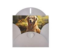 YYHWHJDE Gray Greeting Card golden retriever Pattern for Festive Birthday Party Invitation