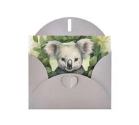 YYHWHJDE Gray Greeting Card green leaf koala Pattern Perfect for Valentine's Day, Wedding Anniversary & Party Invitations