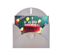 YYHWHJDE Gray Greeting Card Happy Birthday Beautiful Prints for Christmas, Children's Birthday, Valentine's Day, and Party Invitation