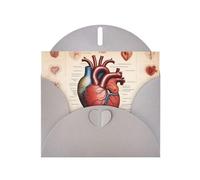 YYHWHJDE Gray Greeting Card Human Anatomy Heart Chart Prints for Christmas, Children's Birthday, Valentine's Day, and Party Invitation