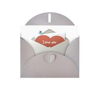 YYHWHJDE Gray Greeting Card I love you on the envelope Pattern for Festive Birthday Party Invitation