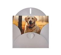 YYHWHJDE Gray Greeting Card Labrador Retriever Dog Pattern for Festive Birthday Party Invitation
