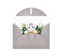 YYHWHJDE Gray Greeting Card Little white tiger in the bouquet Pattern for Christmas, Children's Birthday, Valentine's Day, and Party Invitation