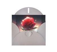 YYHWHJDE Gray Greeting Card Lonely Rose on the Planet Pattern for Festive Birthday Party Invitation
