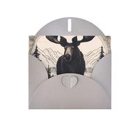 YYHWHJDE Gray Greeting Card Moose Bear Deer Prints for Christmas, Children's Birthday, Valentine's Day, and Party Invitation
