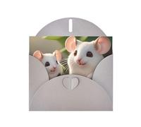 YYHWHJDE Gray Greeting Card Mother and child rats Prints for Christmas, Children's Birthday, Valentine's Day, and Party Invitation